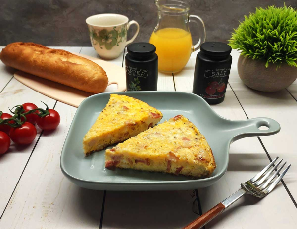 Яичница с беконом и фасолью